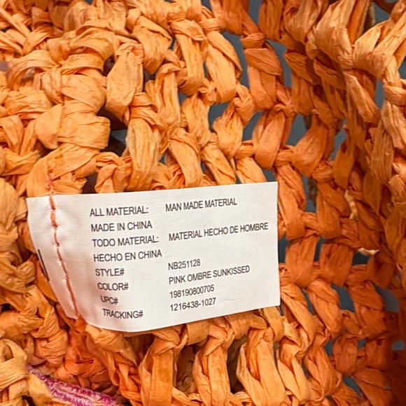 Women's Sunkissed Orange and Pink Crochet Tote Bag NWT - Picture 10 of 10